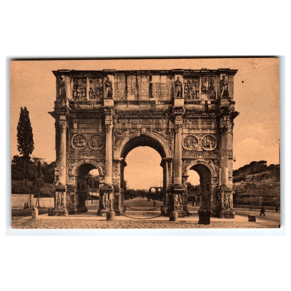 Arco di Costantino Rome Italy Vintage Sepia Postcard Brunner & C. Como